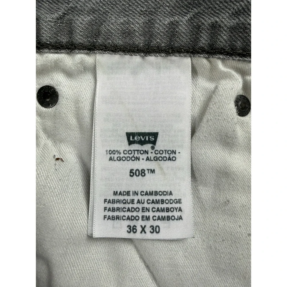 Levi‎ Strauss & Co 508 Mens Size 36x30 Denim Jeans Gray Straight Leg